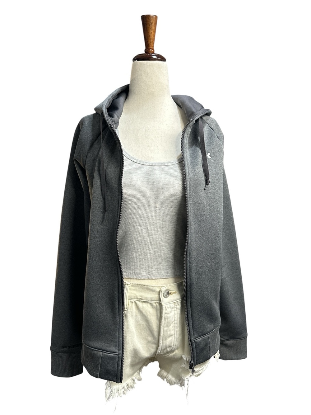 Under Armour Storm Fleece Full Zip Hoodie Heather Gray Medium M - Picture 2 of 8